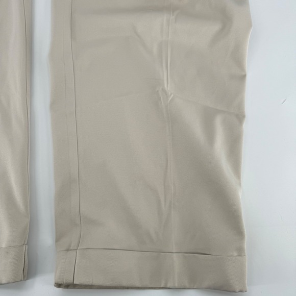 Nike Golf NikeFIT DRY Pleated Pants Mens 36x30 Tan Khaki Cuffed Trousers - Picture 2 of 3